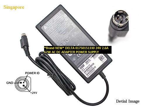 *Brand NEW* DELTA 01750151330 24V 2.6A 62W AC DC ADAPTER POWER SUPPLY